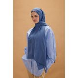 cs camellia scarf Bambu Kraş Şal - İndigo