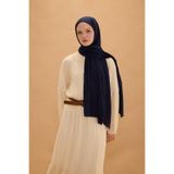cs camellia scarf Bambu Kraş Şal - Lacivert