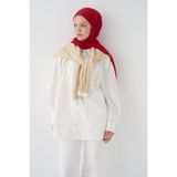 cs camellia scarf Bambu Penye Şal - Kırmızı