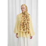 cs camellia scarf Blom Desen Soft Şal - Tereyağ Sarısı