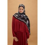cs camellia scarf Larissa İpek Krep Şal - Siyah