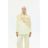 cs camellia scarf Velvet Kraş Şal - Tereyağ Sarısı