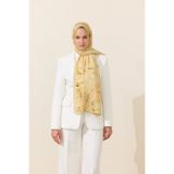 cs camellia scarf Watercolor Pamuk Viskon Şal - Tereyağ Sarısı