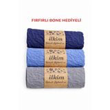 cs ilkim FIRFIRLI BONE HEDİYELİ KRAŞ ŞAL 3LÜ lacivert-mavi-gri