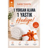 cs ilkim Tek Kişilik Yorgan / 1 Yorgan + 1 Yastık Hediyeli / Premium 4 Mevsim Konforlu Uyku Seti