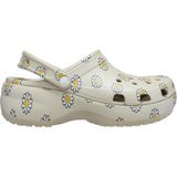 CS212668 Crocs Classic Platform Floral Clog Kadın Terlik Gri
