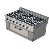 CSA İnox Csa Karacasan 120 Cm 700 Seri Set Üstü 6+1 Fırın Doğalgazlı Kuzine (120x70x85cm)