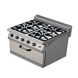 Csa İnox Csa Karacasan 80 Cm 700 Seri Set Üstü 4 1 Fırın Tüplü Kuzine (80X70X85CM)