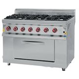 CSA İnox Csa Karacasan 900 Seri 120 Cm 6 Gözlü Tüplü Ocaklı Kuzineli Fırın120x90x85cm