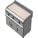 CSA İnox Csa Karacasan 900 Seri Dolaplı 120 Cm Elektrikli Düz Pleyt Kanallı Izgara 120x90x85cm