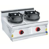 Csa İnox Karacasan 900 Seri Set Üstü 80 cm 2 Gözlü Doğalgazlı Wok Ocak