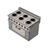 Csa Karacasan 120 Cm 700 Seri Set Üstü 6+1 Fırın Elektrikli Kuzine (120X70x85cm)