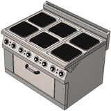 CSA Karacasan 150x100 cm 6+1 Elektrikli 6'lı Kuzine Ocak