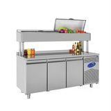 CSA Karacasan 474 lt Üç Kapılı 700'lük 304 Çelik Yükseltilmiş Makeup Buzdolabı