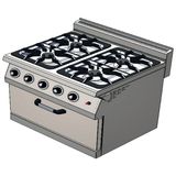Csa Karacasan 700 Seri Set Üstü 4+1 Fırın Tüplü Kuzine