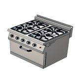 Csa Karacasan 80 Cm 700 Seri Set Üstü 4+1 Fırın Tüplü Kuzine (80X70x85cm)