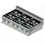 CSA Karacasan 900 Seri Set Üstü 120 cm 6 Gözlü Doğalgazlı Ocak