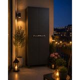Csb Store 2 Kapılı Plastik Dolap Siyah | Çok Amaçlı Balkon, Banyo ve Bahçe Dolabı