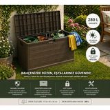 Csb Store 280L Kahverengi Bahçe Depolama Sandığı 117X45 cm – Dış Mekan & Teras Uyumlu Çok Amaçlı Kutu