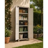 Csb Store Bahçe Balkon Depolama Dolabı Plastik Raflı Kapaklı Dolap 65X45X182 cm
