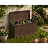 Csb Store Kahverengi Bahçe Sandığı 280 Litre – Teras & Balkon Için Dayanıklı Depolama Kutusu 117X45 cm