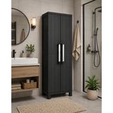 Csb Store Su Geçirmez 3 Raflı Plastik Dolap Siyah | Balkon & Banyo & Bahçe Kullanımına Uygun 65X37X173 cm