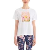 Csc Floral Blur Kadın Kısa Kollu T-Shirt - Beyaz