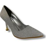 Cshoes 751-25 Simli Ince Topuk Kadın Stiletto - Gümüş