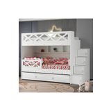 CSM MODULER MOBİLYA Mars Yavrulu Ranza Beyaz Çelik Destekli Mdf Membran Kaplama %100 MDF
