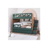 CSM MODULER MOBİLYA Mars Yavrulu Ranza, Yeşil, Çelik Destekli, MDF Membran Kaplama, %100 MDF