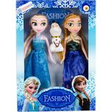 Cstars Hobimtek 3lü Frozen Elsa Fashion Elbiseli Oyuncak Bebek 24 cm - Açık Pembe