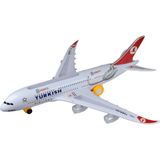 Cstars Türk Hava Yolları A380 Işıklı Hareketli Büyük Boy Oyuncak Uçak 45 cm Plastikten