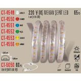 CT-4549 220V Dış Mekan Şerit LED, Beyaz, 5 Metre, Güç Kaynağı 220V