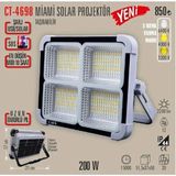 CT-4698 Taşınabilir Şarjlı Solar Projektör (200W)