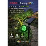 CT-7320 18W Yeşil Solar Çim Armatürü – Güneş Enerjili, Yeşil Işık, Su Geçirmez - Çok Renkli