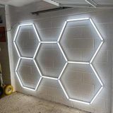 CT-9082 Anzer 240W LED Lineer Hexagon Showroom Armatür Beyaz Işık 6400K Dekoratif Tavan Aydınlatma