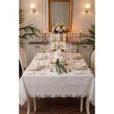 Çt Çeyizci Tekstil 12 Kişilik Lüks Sofra Takımı, Masa Örtüsü Takımı, Masa Seti 12 Kişilik 26 Parça 160x220cm
