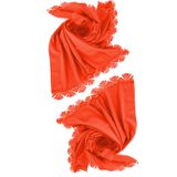 Çt Çeyizci Tekstil 2 Adet, Narçiçeği Iğne Oyası Mevlüt Örtüsü, Çeyizlik Iğne Oyası Şal , 70 X 140