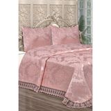 Çt Çeyizci Tekstil Artil Yatak Örtüsü Çift Kişilik Çeyizlik Dantelli Pudra - 250 x 260 cm