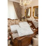 Çt Çeyizci Tekstil Fransız Güpürlü Kadife Bohça, Kadife Söz Nişan Hurcu Çeyizlik 3'lü Set Çeyizlik Hurç Seti Gold - Gri - Gümüş - 60 x 40