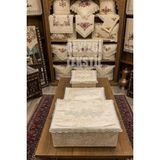 Çt Çeyizci Tekstil Fransız Güpürlü Kahve Kadife Bohça, Kadife Söz Nişan Hurcu Çeyizlik 3'lü Set Çeyizlik Hurç Seti Süngersiz - Kahverengi - 60 x 40
