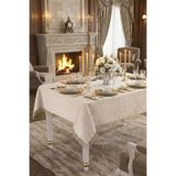 Çt Çeyizci Tekstil Fransız Güpürlü Leke Tutmaz Tek Masa Örtüsü 160x220cm - Kapuçino