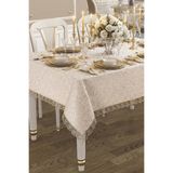 Çt Çeyizci Tekstil Fransız Güpürlü Masa Örtüsü Kapuçino Tablecloth