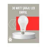 Ct Stones 30W Şarjlı Led Ampul E27 Duy %80 Enerji Tasarruflu Soğuk Beyaz