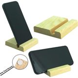 CT8008 Telefon Standı Masaüstü Ahşap Kaymaz Taban Pedli (8CMX8CMX1,6CM) Dizi, Film, Video, Görüntülü Sohbet Vb. Için Dik ve Yan Kullanımlı Telefon Tutucu Ahşap Stand