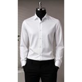 cto your style Slim Fit Rahat Düz Uzun Kollu Dört Mevsim Günlük Klasik Beyaz Erkek Gömlek