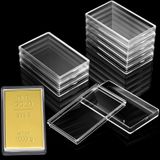 Ctosree 10 Adet 10oz Gümüş Çubuk Tutucu 10 Oz Gümüş Bar Saklama Kutusu Şeffaf Gümüş Bar Kılıfı Akrilik Saklama Kabı Gümüş Bar için Fit Gümüş Bar Kutusu