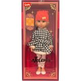 Ctoy 6900110 Jelena Elegant Girls Pembe Bereli Şık Kombin 38 cm Bebek