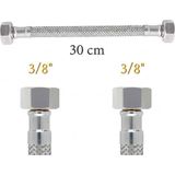 CTR Ticaret Çelik Örgülü Flex Spiral Hortum - 3/8" x 3/8" - 30 cm - Musluk ve Batarya Bağlantı Hortumu (1 Adet)
