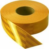 CTR Ticaret Sarı Petek Dokulu Fosforlu Reflektör Bant 5 cm x 46 Metre - Yüksek Yansıtıcı Araç ve Şantiye Uyarı Şeridi - 1 Adet